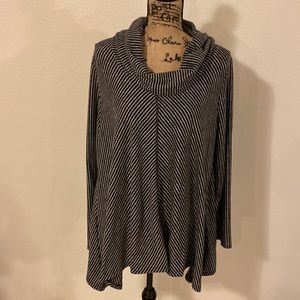 Grey and black strip tunic light weight sweater